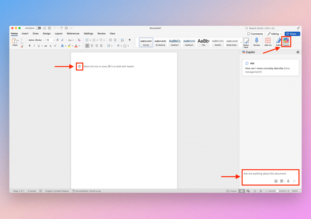 🔧 Hướng Dẫn Kích Hoạt Microsoft Copilot Trong Word Trên macOS (2025)